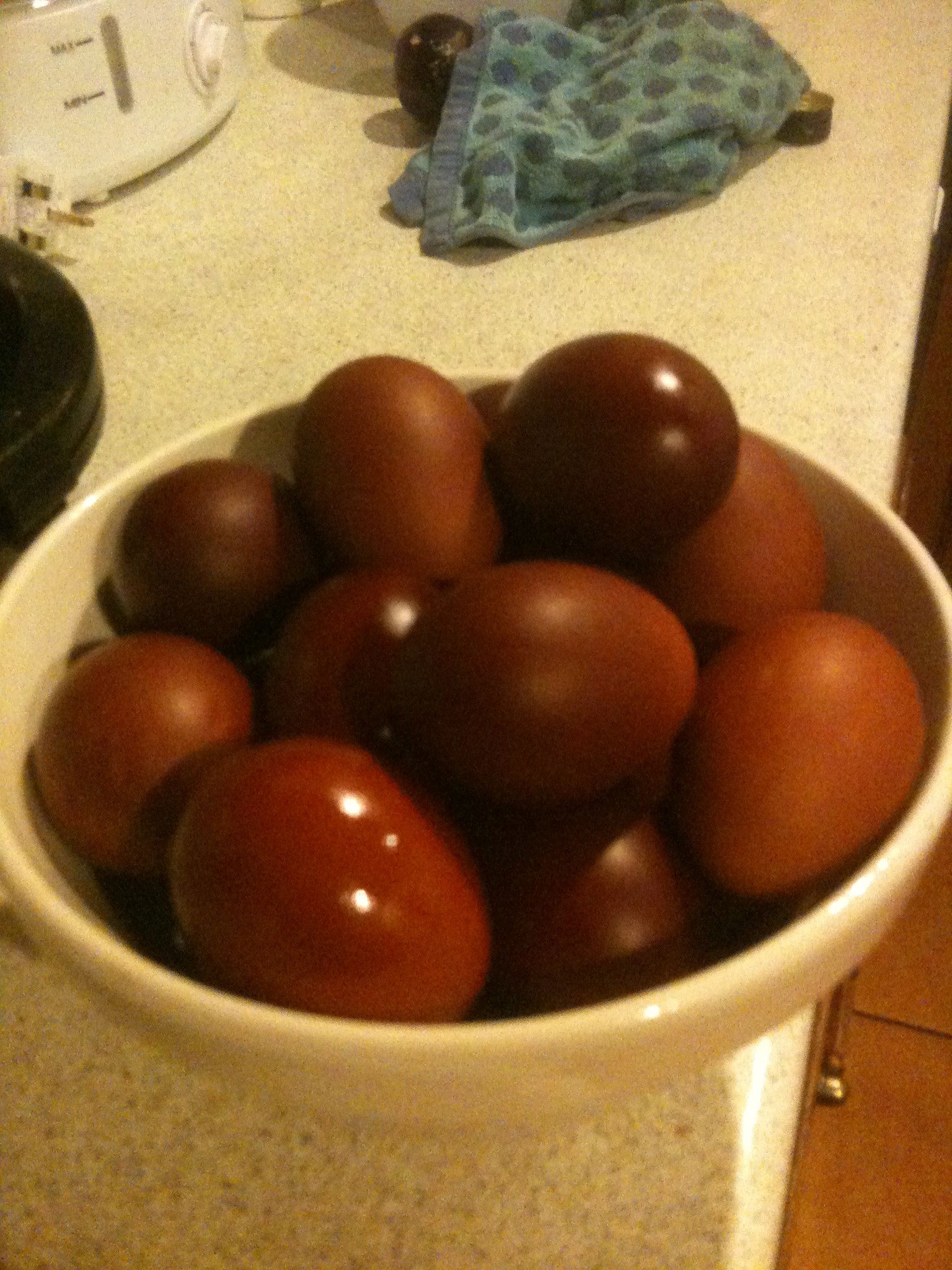 Red Easter Eggs with Onions