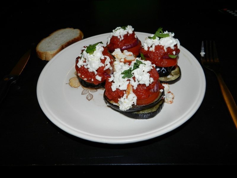 Aubergines with feta cheese-1