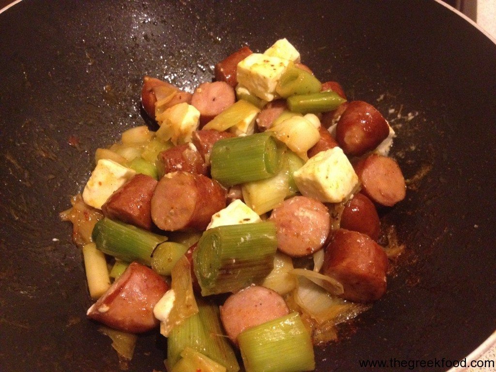 leeks with sausages