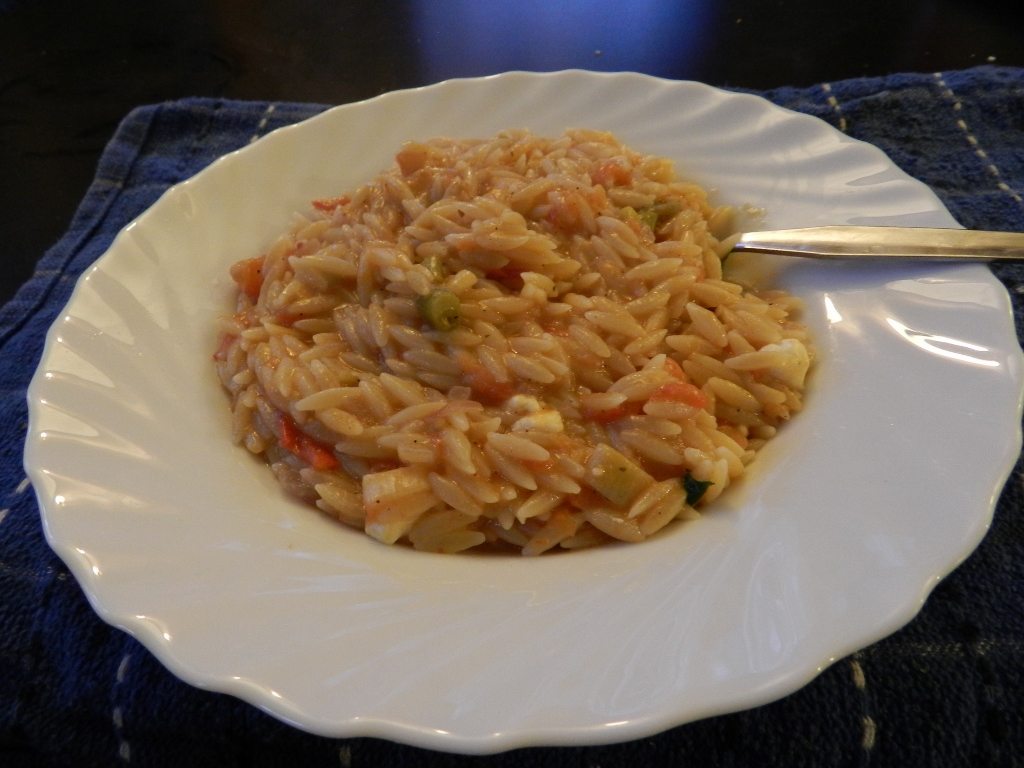 Traditional Greek Orzo pasta with tomato