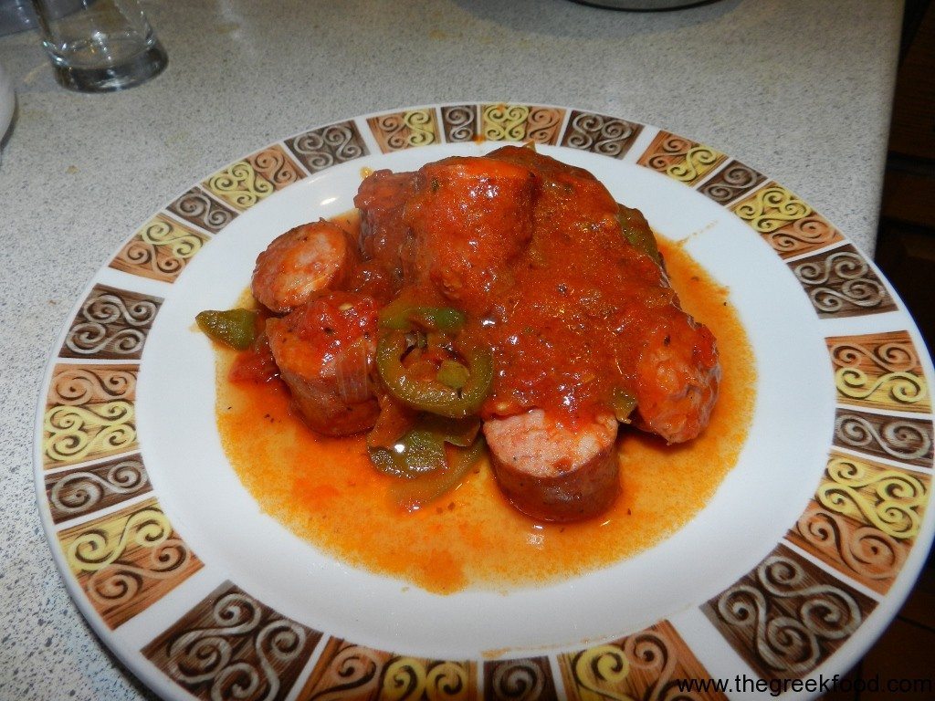 Spetsofai: Traditional stew with sausages and peppers from Volos