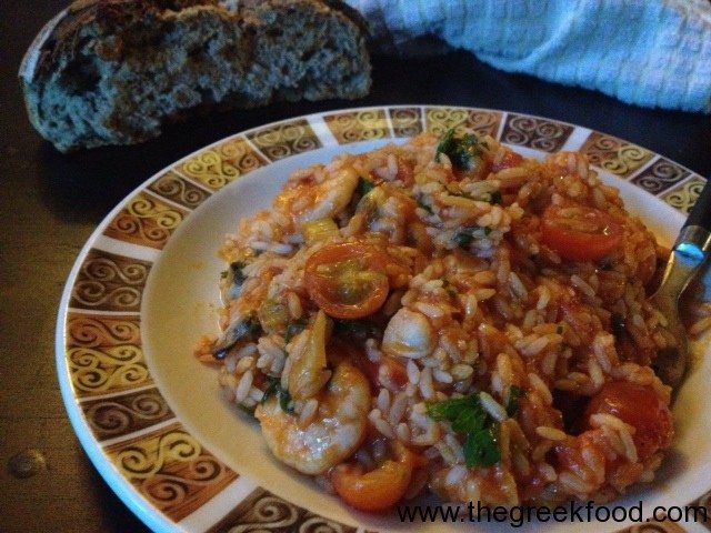 Easy to make rice with mixed Sea Food
