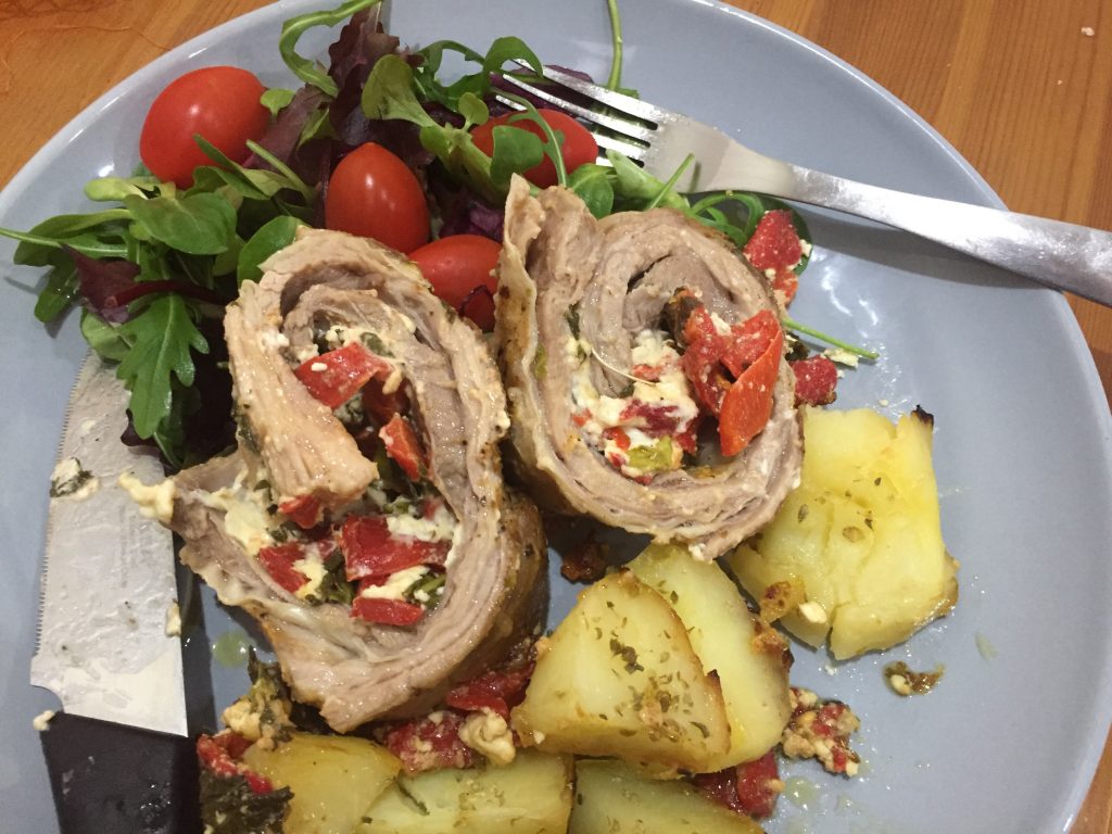 roasted breast lamb stuffed with feta