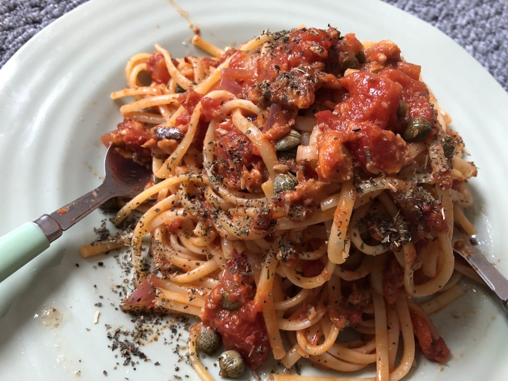 linguini with sardines