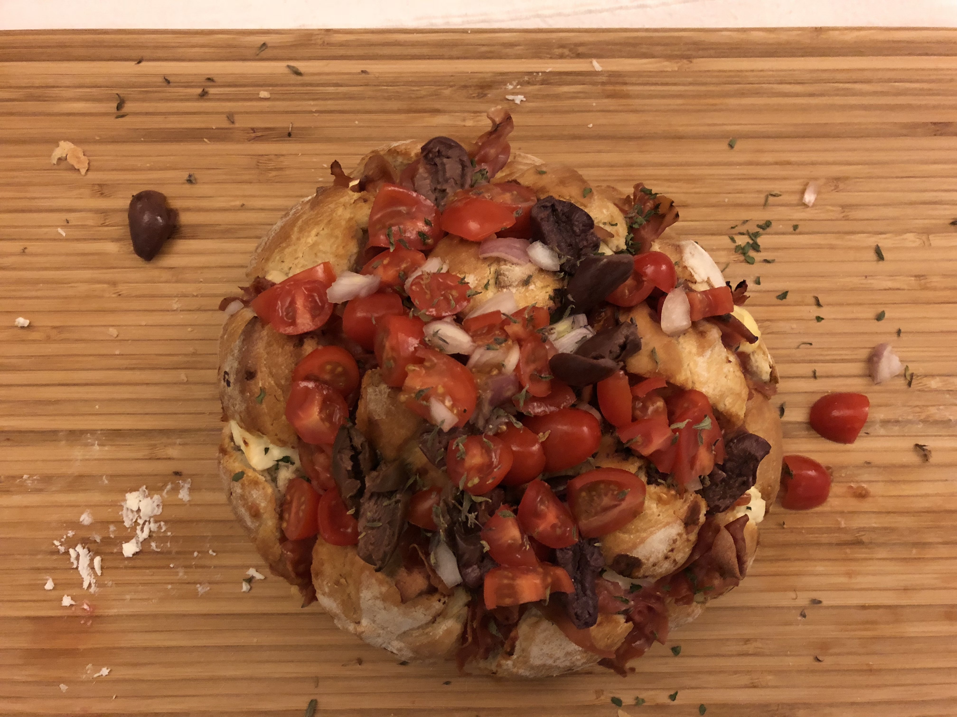 The Greek Pizza Bread – Pull apart