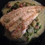 cod with bacon peas