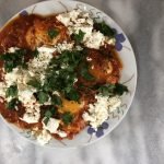 greek kayanas scrambled eggs with feta