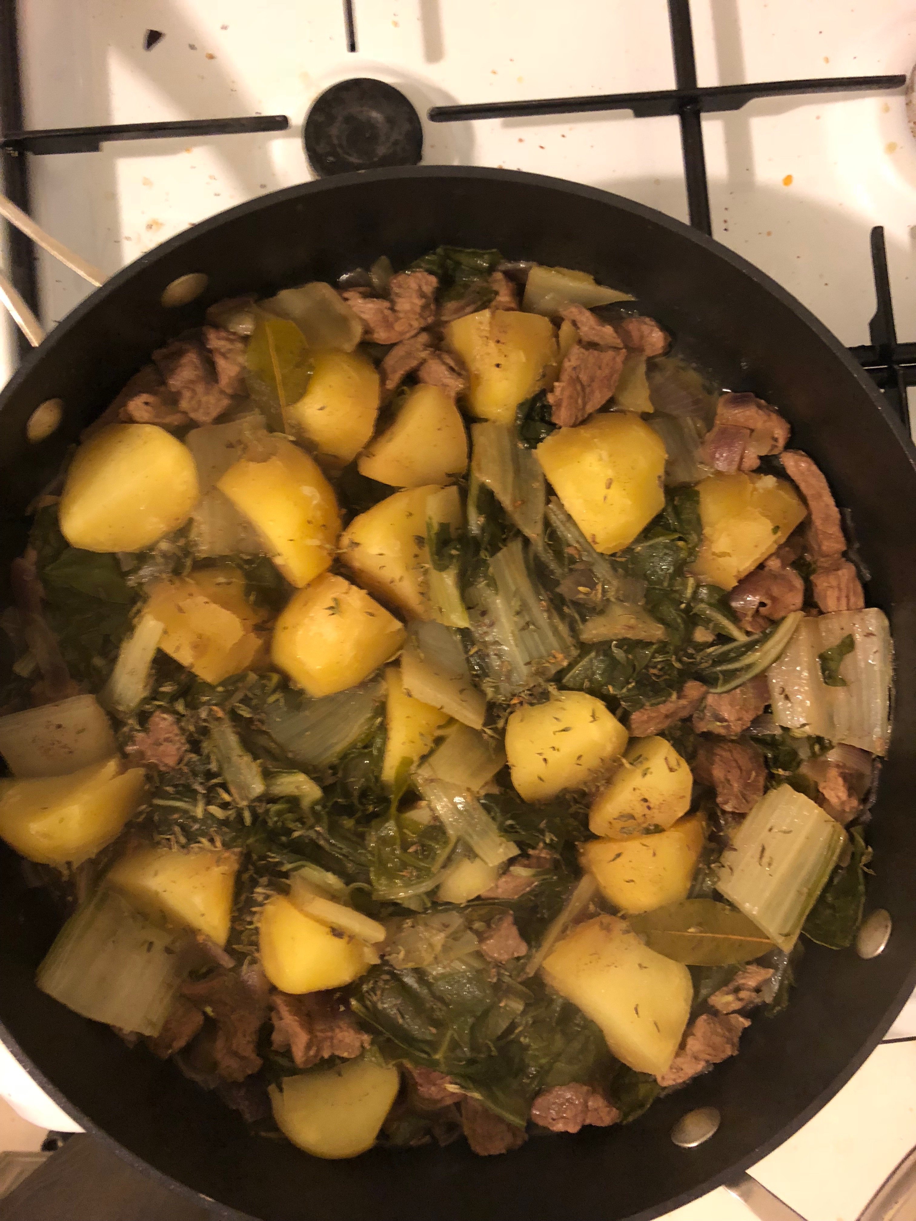 Beef stew with Chard and potatoes