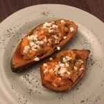 Sweet potatoes with chickpeas and feta