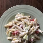 Pasta with tzatziki sauce