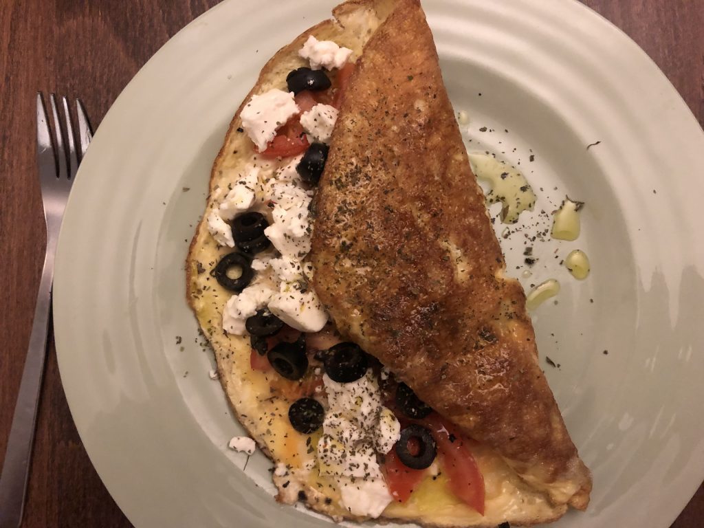 Greek Omelette with Feta and olives