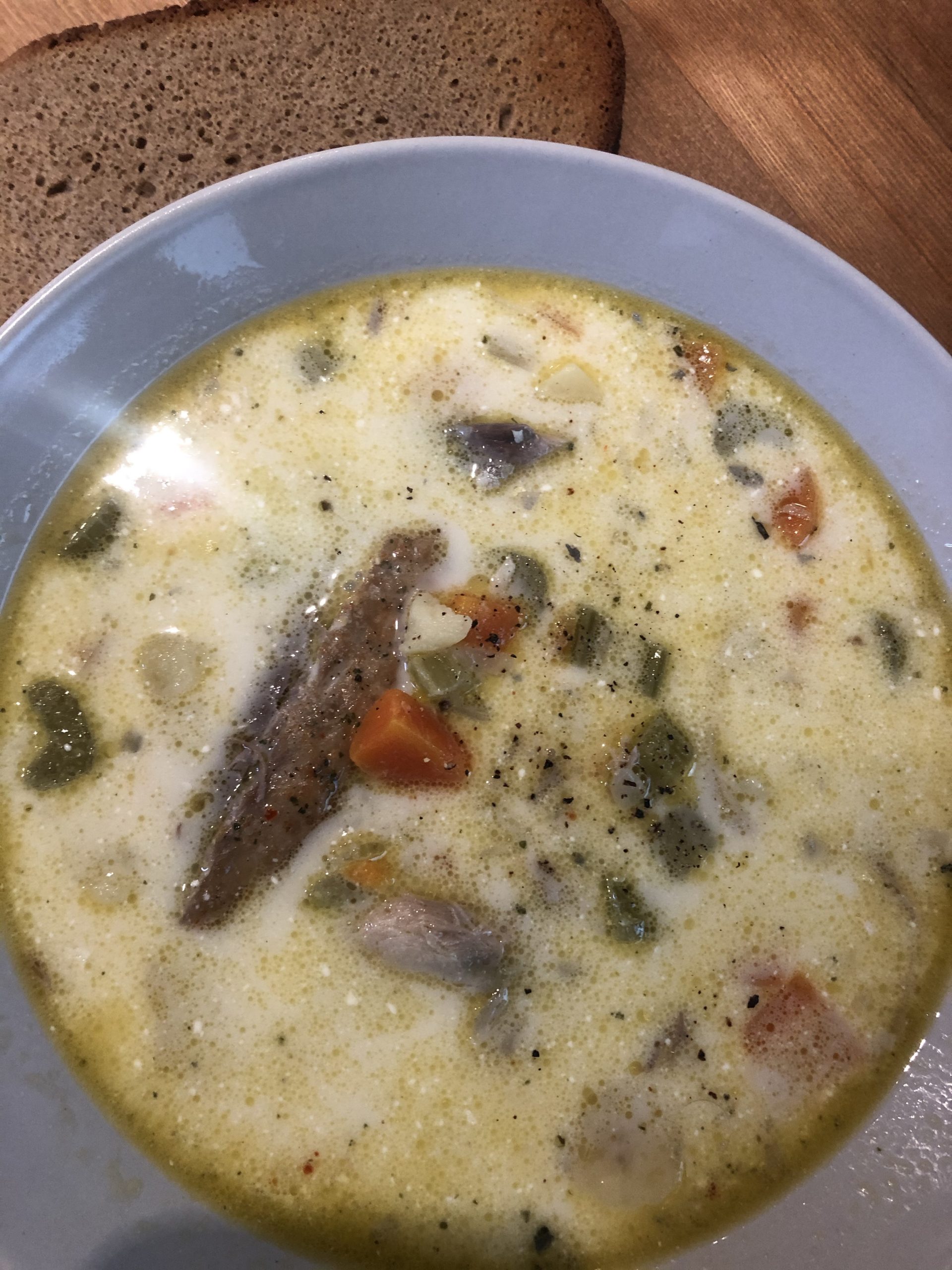 Smoked Mackerel soup recipe with cream