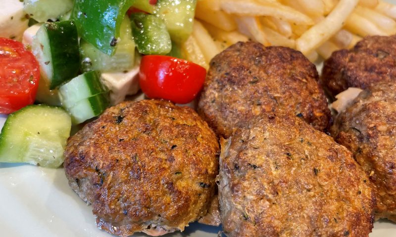 Pan-fried Meatballs Greek style